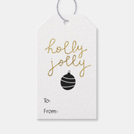 Einfache, schwarze goldfarbene Weihnachtsschmuck Geschenkanhänger