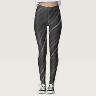 Einfache schwarze graue abgenutzte diagonale Strei Leggings
