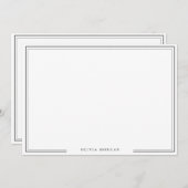 Einfache schwarze Grenze - Name Stationierung Mitteilungskarte (Vorne/Hinten)