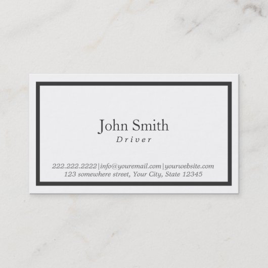 Einfache schwarze Grenzfahrer-Visitenkarte Visitenkarte (Vorderseite)