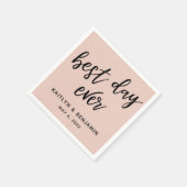 Einfache Schwarze Handschrift Bester Tag je Blush Serviette (Ecke)