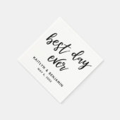 Einfache Schwarze Handschrift Bester Tag je Serviette (Ecke)