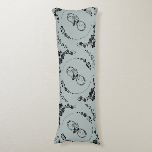 Einfache schwarze Herzen, Blüte, Unendlichkeit auf Seitenschläferkissen (Vorderseite Vertikal)