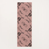 Einfache schwarze Herzen, Blüte, Unendlichkeit auf Yogamatte (Rückseite)