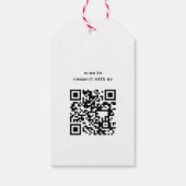 Einfache schwarze Holly QR Code Corporate Holiday Geschenkanhänger (Rückseite)