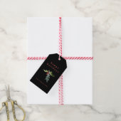 Einfache schwarze Holly QR Code Corporate Holiday Geschenkanhänger (Mit Garn)