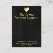 Einfache Schwarze IMITATE Gold Forecen Ohrring-Anz Visitenkarte (Rückseite)