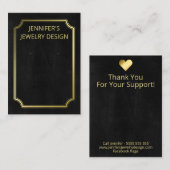 Einfache Schwarze IMITATE Gold Forecen Ohrring-Anz Visitenkarte (Vorne/Hinten)