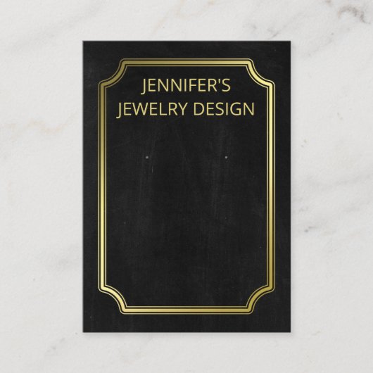Einfache Schwarze IMITATE Gold Forecen Ohrring-Anz Visitenkarte (Vorderseite)