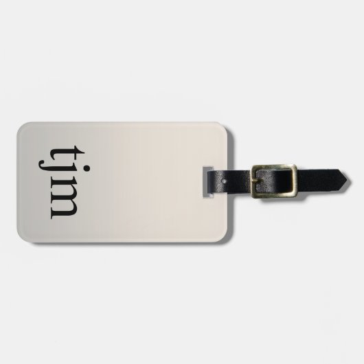 Einfache Schwarze Imitate Silver Monogram Gepäckanhänger (Vorderseite horizontal)