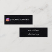 Einfache Schwarze Instagramm Mini Visitenkarte (Vorne/Hinten)