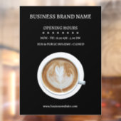 Einfache schwarze Kaffeetasse Geschäft Öffnungszei Fensteraufkleber (Blatt 2)