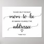 Einfache Schwarze Kalligrafie Adressezeichen Poster (Vorne)