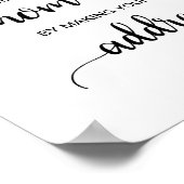 Einfache Schwarze Kalligrafie Adressezeichen Poster (Ecke)
