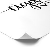 Einfache Schwarze Kalligrafie Cigar Bar Sign Poster (Ecke)