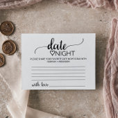 Einfache Schwarze Kalligrafie Date Night Idea Kart Postkarte