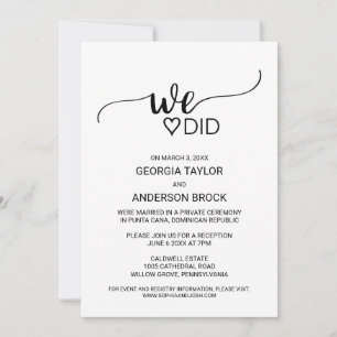 Einfache schwarze Kalligrafie, die wir gemacht hab Einladung