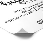 Einfache Schwarze Kalligrafie-Eckelliste Poster (Ecke)