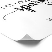 Einfache Schwarze Kalligrafie Gelassen Liebe Spark Poster (Ecke)