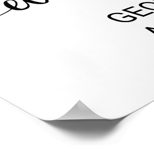 Einfache schwarze Kalligrafie glücklich je nach Un Poster (Ecke)