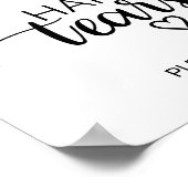 Einfache schwarze Kalligrafie Happy Tissue Sign Poster (Ecke)