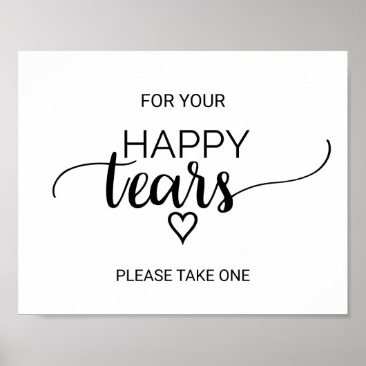 Einfache schwarze Kalligrafie Happy Tissue Sign Poster (Vorne)