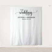 Einfache Schwarze Kalligrafie - Hintergrund des Ho Wandteppich (Vorderseite)