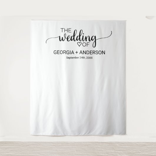 Einfache Schwarze Kalligrafie - Hintergrund des Ho Wandteppich (Vorderseite)