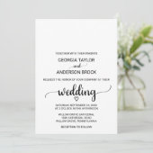 Einfache Schwarze Kalligrafie-Hochzeit Einladung (Stehend Vorderseite)