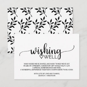 Einfache Schwarze Kalligrafie Hochzeit wünschend g Begleitkarte