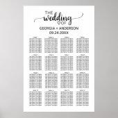 Einfache Schwarze Kalligrafie Hochzeitskarte Poster (Vorne)