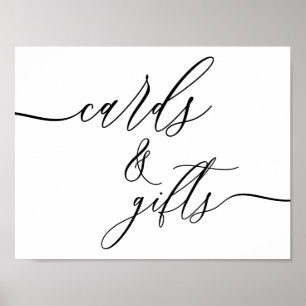 Einfache schwarze Kalligrafie-Horizontal-Karten un Poster