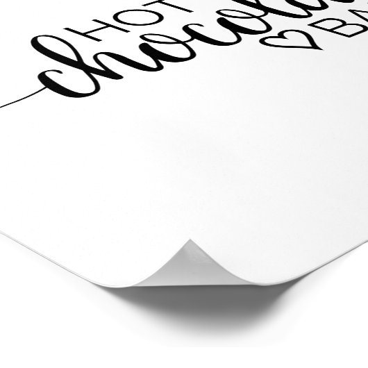 Einfache Schwarze Kalligrafie Hot Chocolate Bar Si Poster (Ecke)