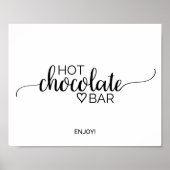 Einfache Schwarze Kalligrafie Hot Chocolate Bar Si Poster (Vorne)