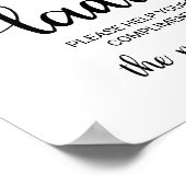 Einfache schwarze Kalligrafie Ladys Badezimmer Zei Poster (Ecke)