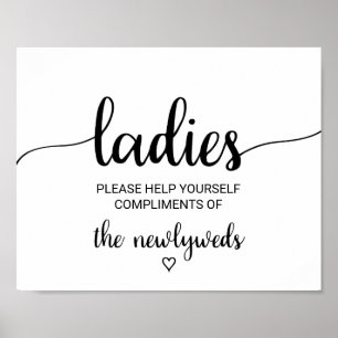 Einfache schwarze Kalligrafie Ladys Badezimmer Zei Poster