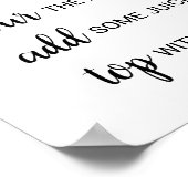 Einfache Schwarze Kalligrafie Mimosa Bar Sign Poster (Ecke)