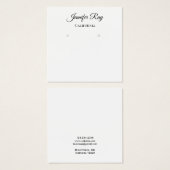 einfache schwarze Kalligrafie-Ohrsichtkarten (Vorne & Hinten)