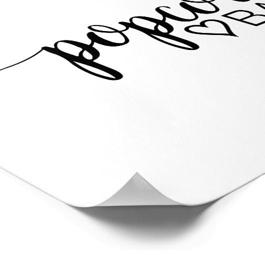 Einfache Schwarze Kalligrafie Popcorn Bar Sign Poster (Ecke)