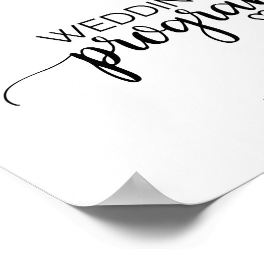 Einfache schwarze Kalligrafie-Programme Poster (Ecke)