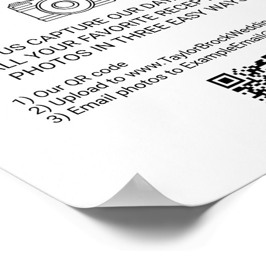 Einfache schwarze Kalligrafie - QR-Code-Zeichen Poster (Ecke)