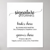 Einfache schwarze Kalligrafie Signature Drinks unt Poster (Vorne)