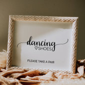 Einfache schwarze Kalligrafie Tanzschuhe Zeichen Poster