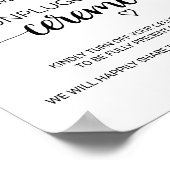 Einfache schwarze Kalligrafie Unplugged Zeremony S Poster (Ecke)