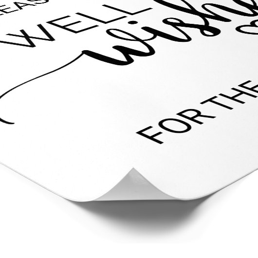 Einfache schwarze Kalligrafie wünscht sich Signatu Poster (Ecke)