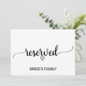 Einfache schwarze Kalligrafie - Zeichen vorbehalte (Stehend Vorderseite)