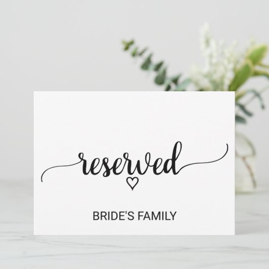 Einfache schwarze Kalligrafie - Zeichen vorbehalte (Stehend Vorderseite)