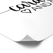 Einfache schwarze Kalligrafiekarten und Geschenke Poster (Ecke)