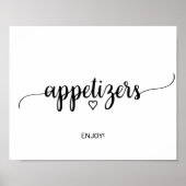 Einfache schwarze Kalligraphie Appetitzeichen Unte Poster (Vorne)
