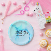 einfache schwarze Kalligraphie, danke hinzufügen Pappteller (Party)